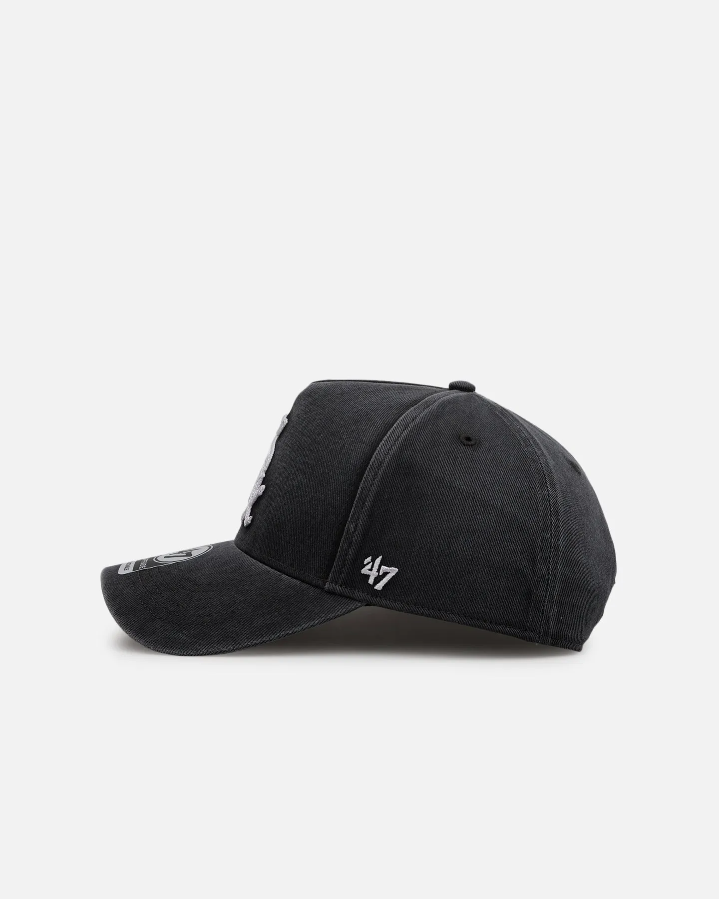 47 Brand Chicago White Sox 'Washed Black' Offside DT Snapback Washed Black