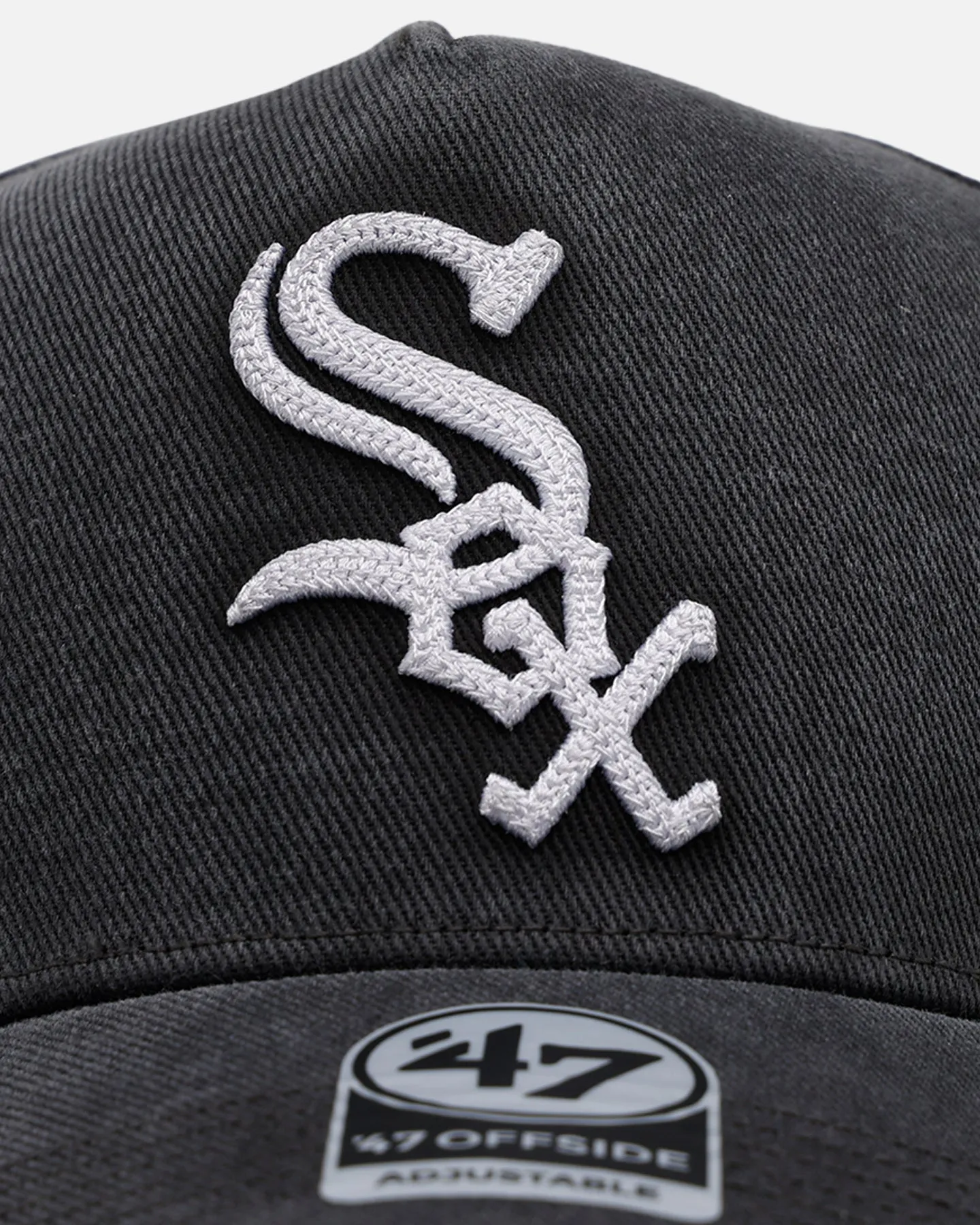 47 Brand Chicago White Sox 'Washed Black' Offside DT Snapback Washed Black