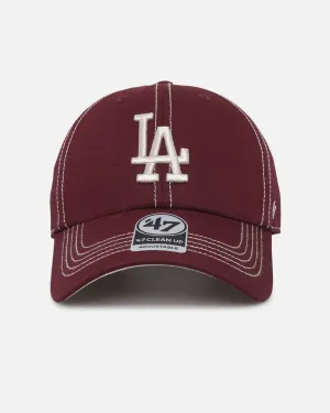 47 Brand Los Angeles Dodgers 47 Clean Up Strapback Dark Maroon