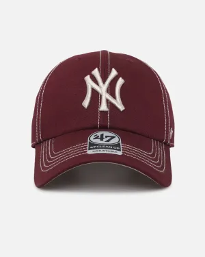 47 Brand New York Yankees 47 Clean Up Strapback Dark Maroon