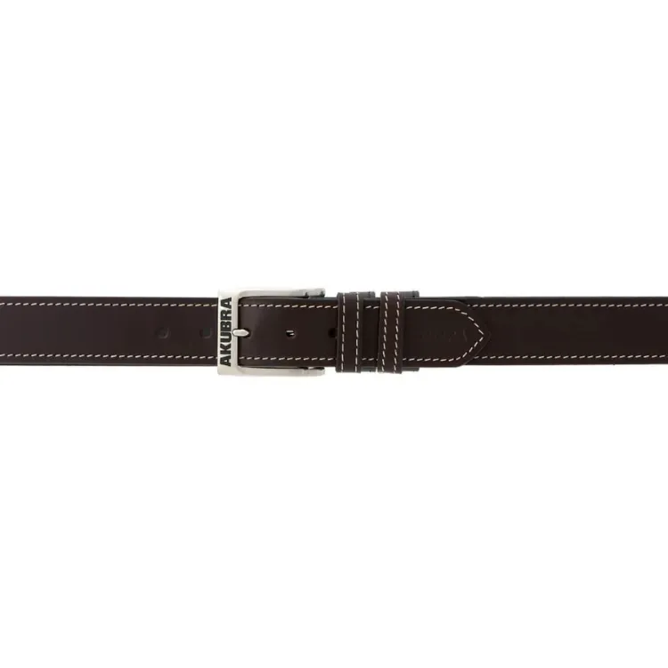 Akubra Leather Belt Steve - Brown Contrast Stitch