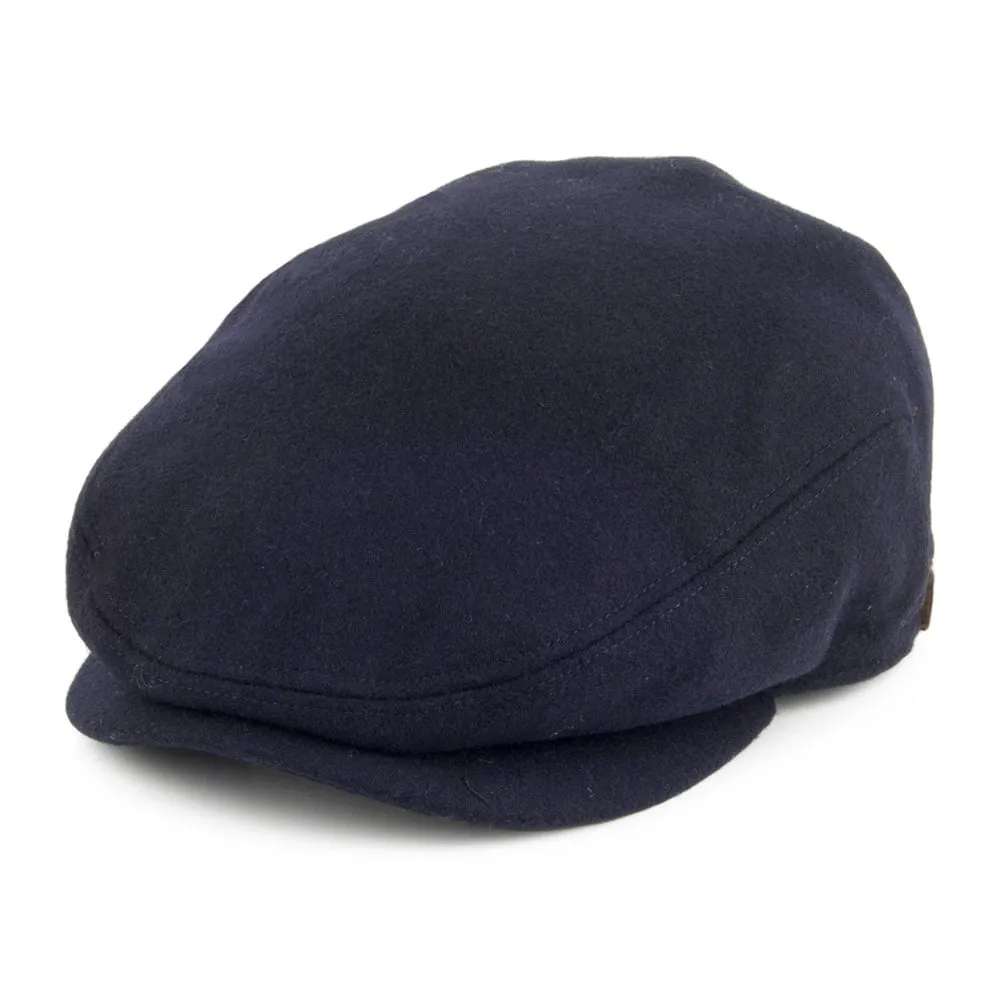 Barbour Hats Redshore Melton Wool Blend Flat Cap - Navy Blue