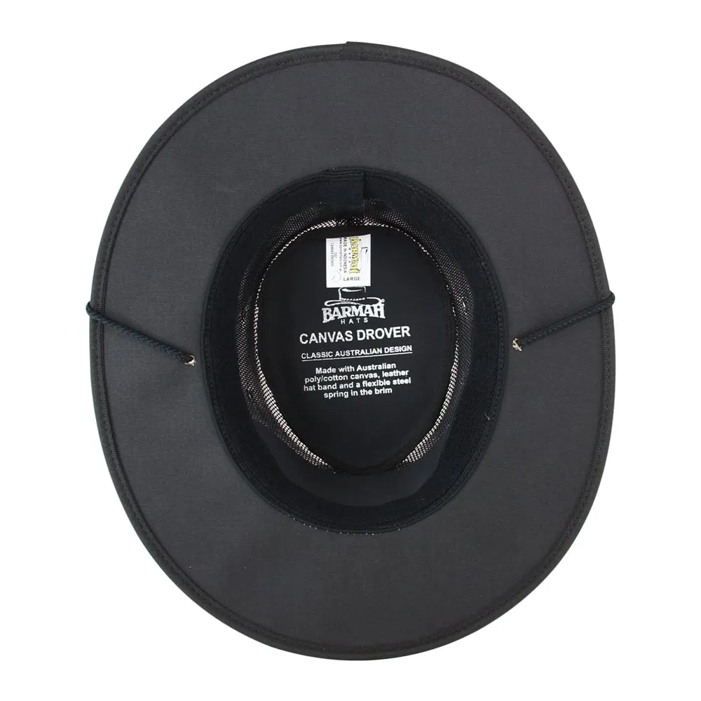 Barmah 1057BL Canvas Drover Airflow Hat - Black