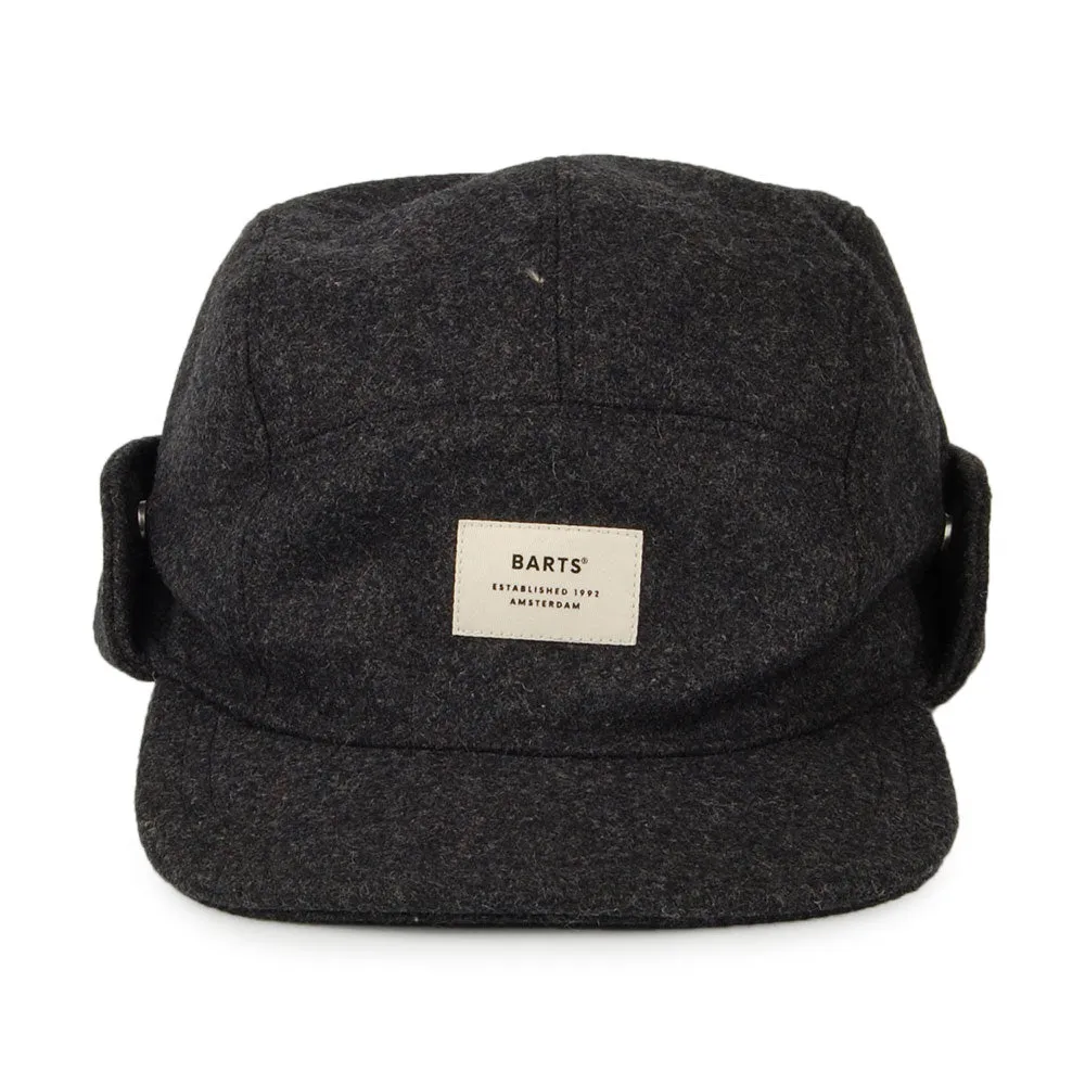 Barts Hats Samuen Earflap 5 Panel Cap - Charcoal