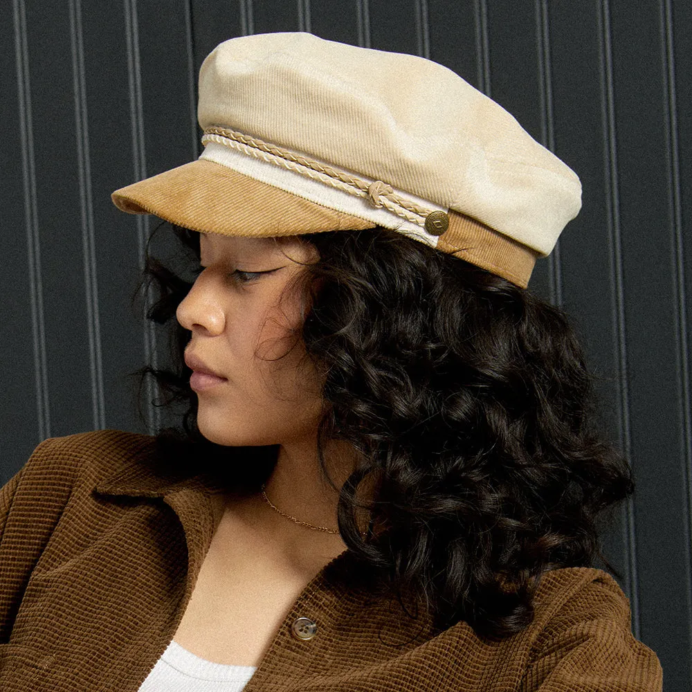 Brixton Ashland Cotton Corduroy Fiddler Cap - Beige-Light Brown