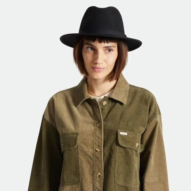 Brixton Messer Packable Fedora - Black