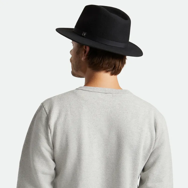 Brixton Messer Packable Fedora - Black