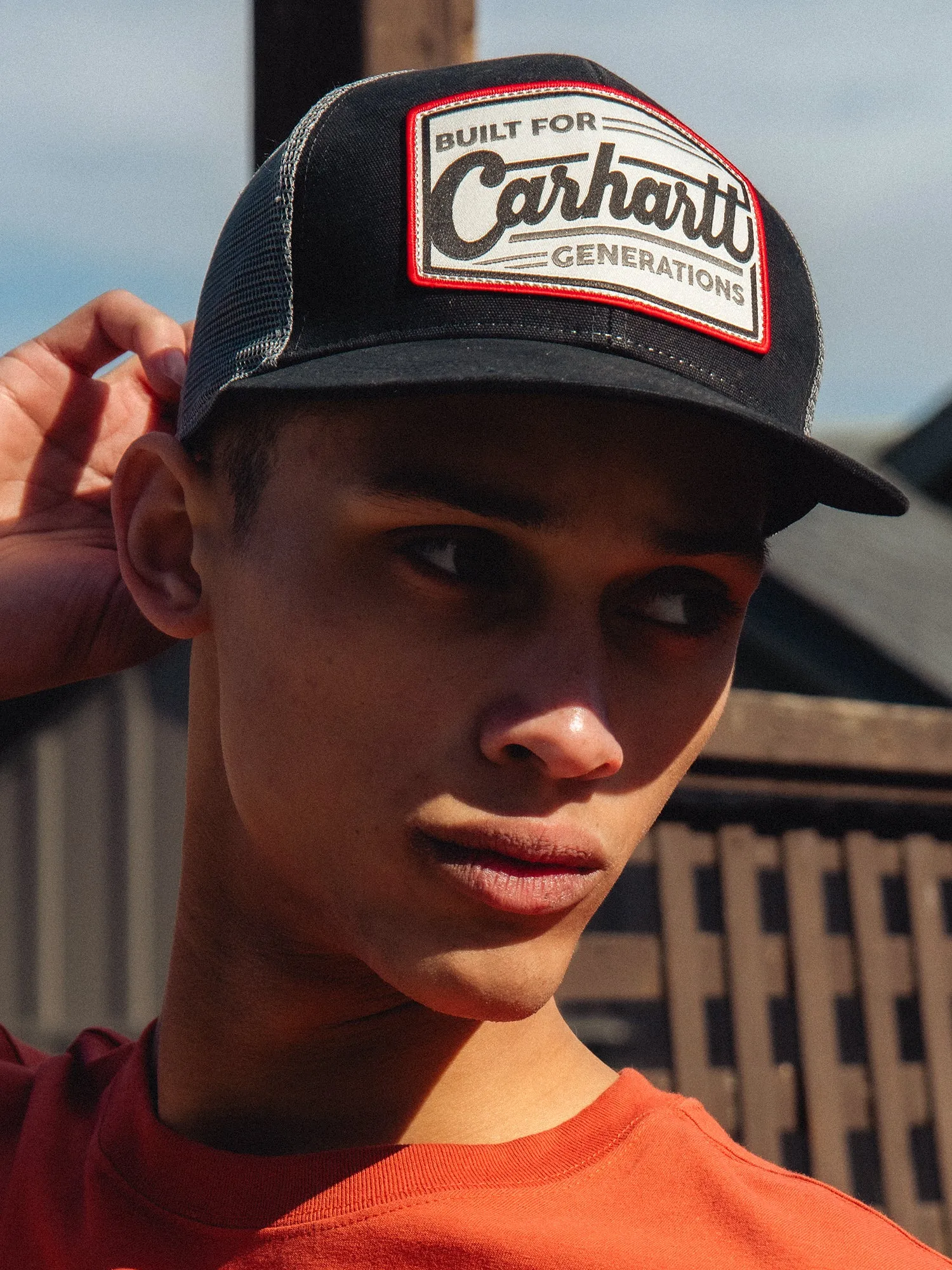 CARHARTT CANVAS MESH BACK BUILT PATCH CAP - BLACK