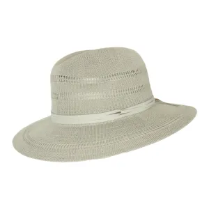 Cherry Red Polyester Knitted Fedora - Natural
