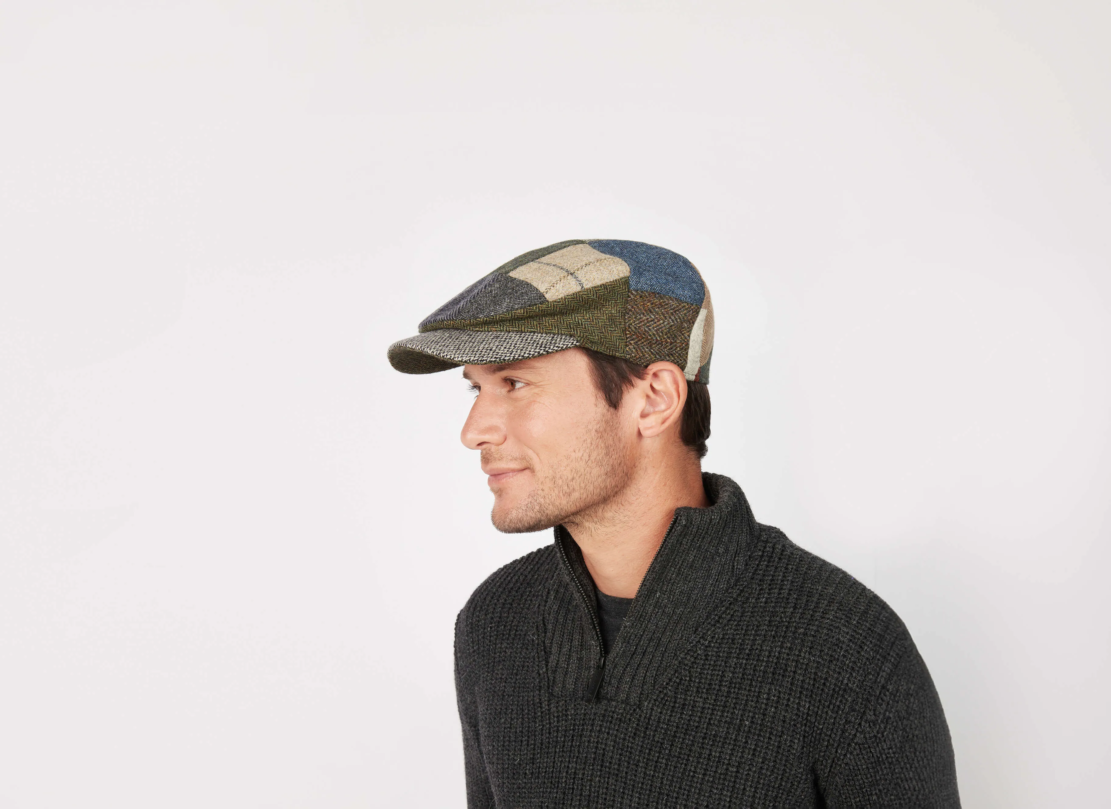 Daithi Cap Patchwork Tweed
