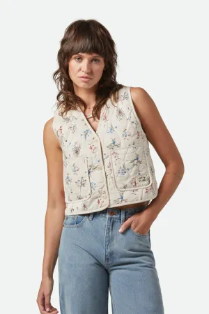 Field Floral Quilted Vest - Whitecap/Hazelnut/Ditsy Floral