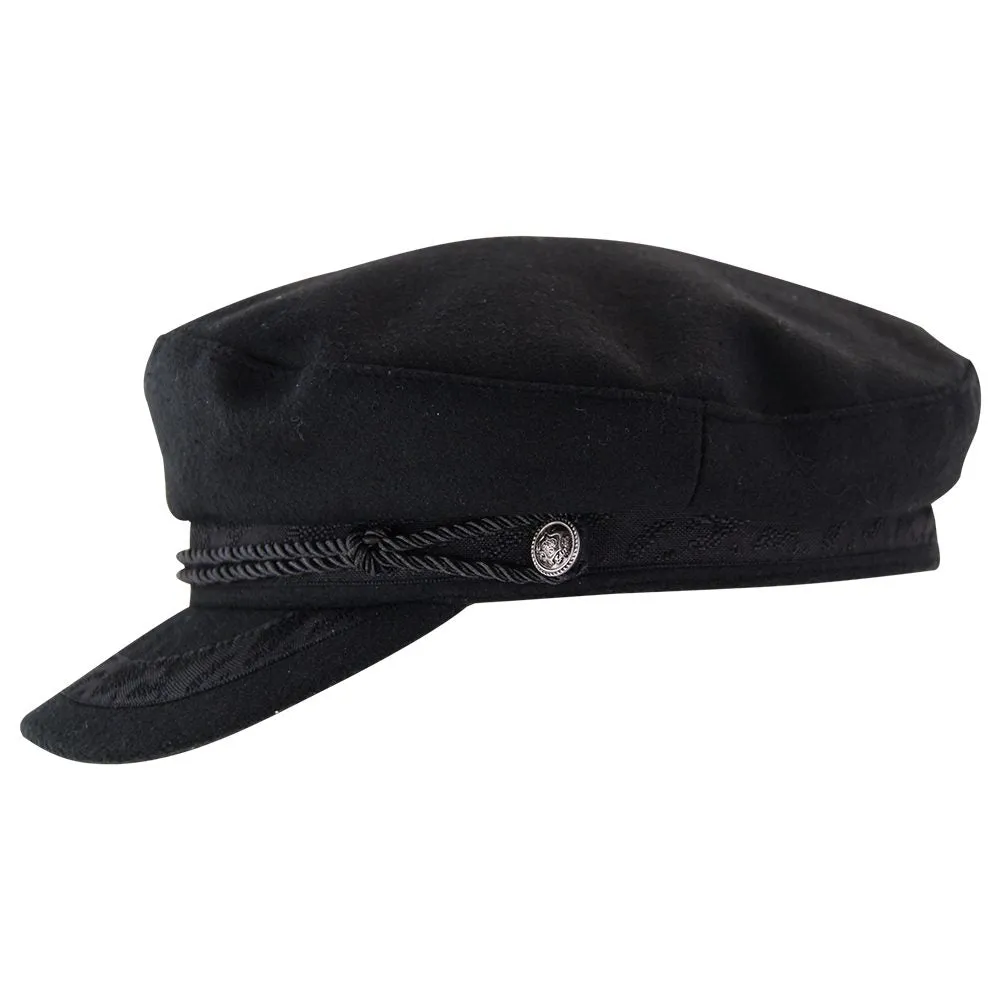HW Collection Greek Fisherman Cap - Black