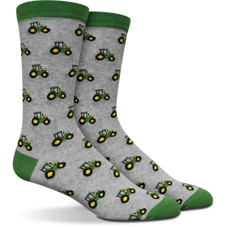 John Deere 2 Pack Tractor Row Crew Socks - Grey & Navy