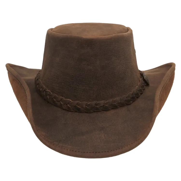 Kakadu Bulldog Shapeable Leather Hat - Tobacco