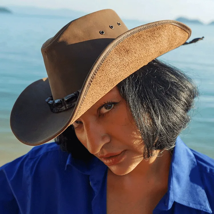 Kakadu Longreach Shapeable Leather Hat - Tobacco