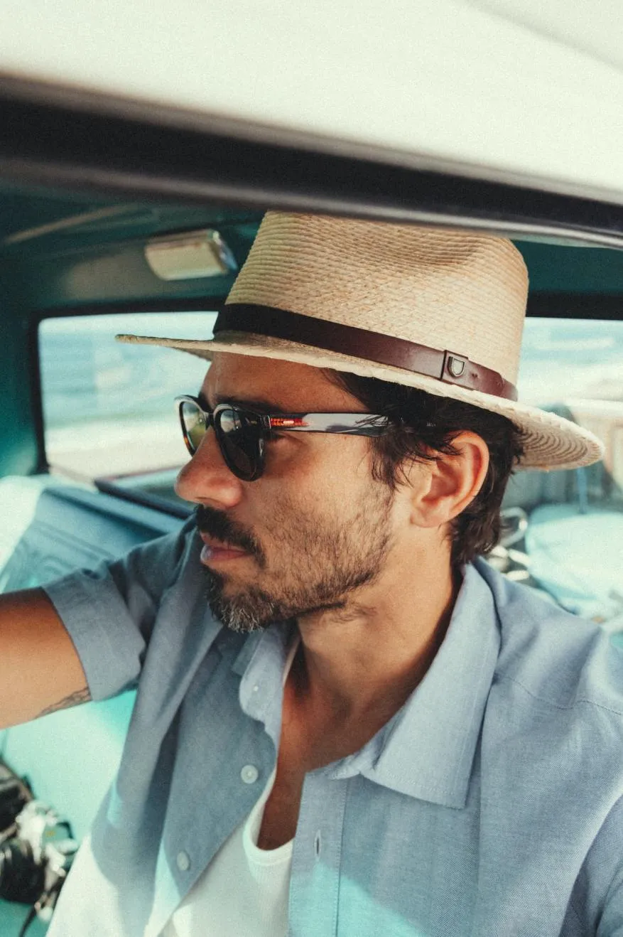 Messer Straw Fedora - Natural/Brown