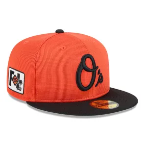 New Era 59Fifty Baltimore Orioles 2025 Spring Training Patch Hat - Orange. Black
