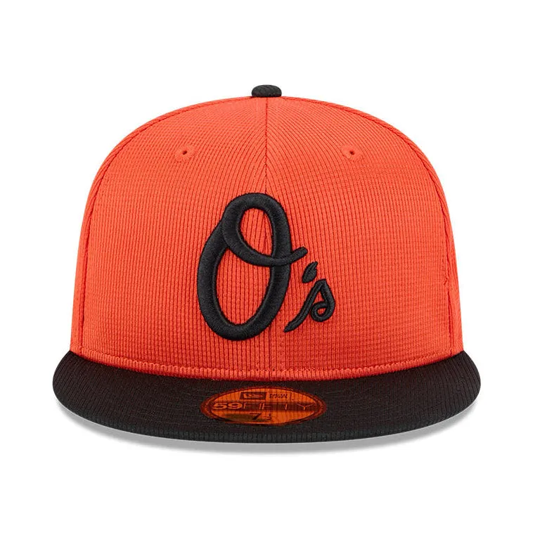 New Era 59Fifty Baltimore Orioles 2025 Spring Training Patch Hat - Orange. Black