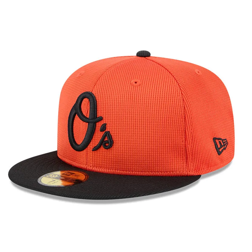 New Era 59Fifty Baltimore Orioles 2025 Spring Training Patch Hat - Orange. Black
