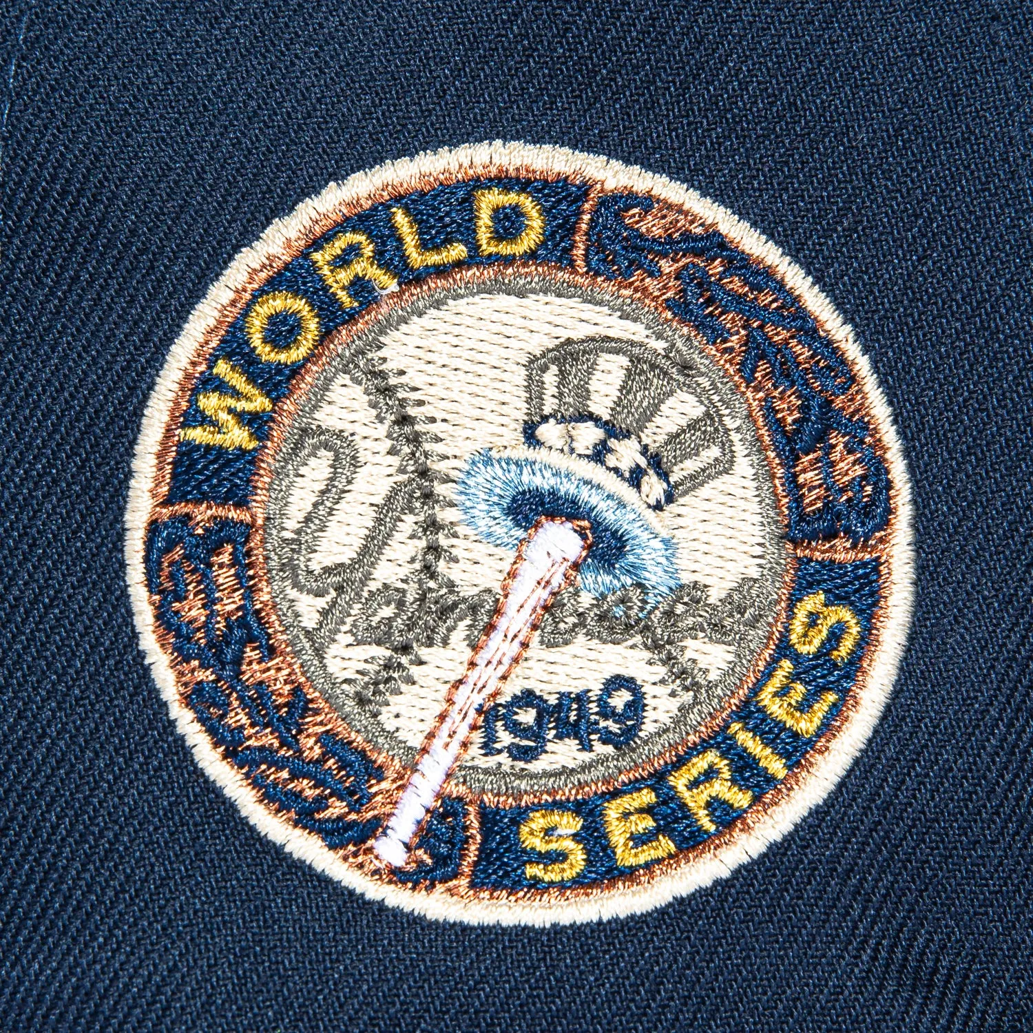 New Era 59Fifty Brooklyn Dodgers 1949 World Series Patch Hat - Navy. Burnt Orange