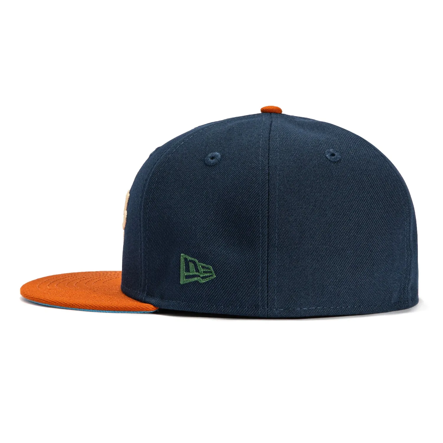 New Era 59Fifty Brooklyn Dodgers 1949 World Series Patch Hat - Navy. Burnt Orange