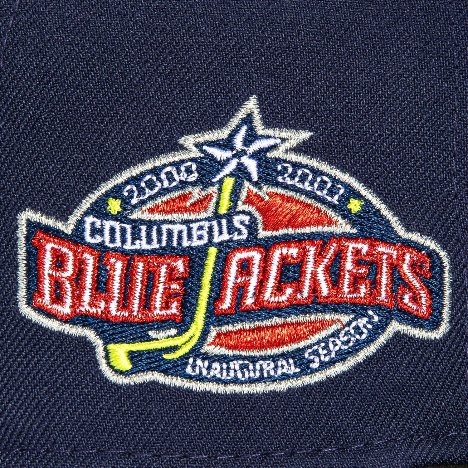 New Era 59Fifty Columbus Blue Jackets Inaugural Patch Logo Hat - Light Navy. Black