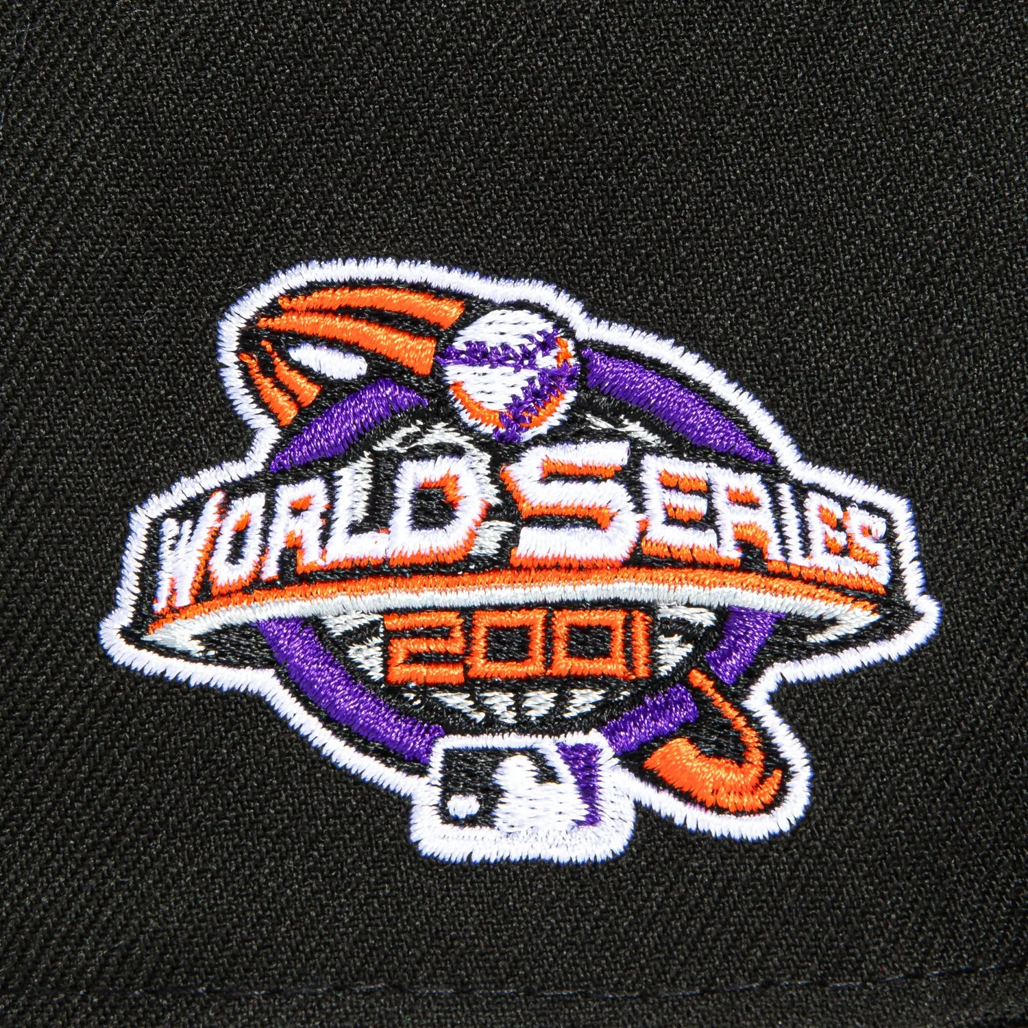 New Era 59Fifty Cool Fashion Arizona Diamondbacks 2001 World Series Patch Snake Head Hat - Black. Purple. Orange