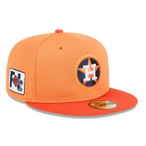 New Era 59Fifty Houston Astros 2025 Spring Training Patch Hat - Light Orange. Orange
