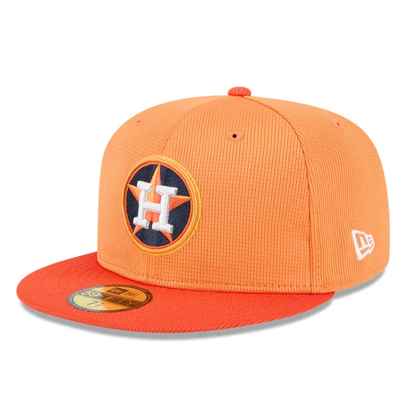 New Era 59Fifty Houston Astros 2025 Spring Training Patch Hat - Light Orange. Orange