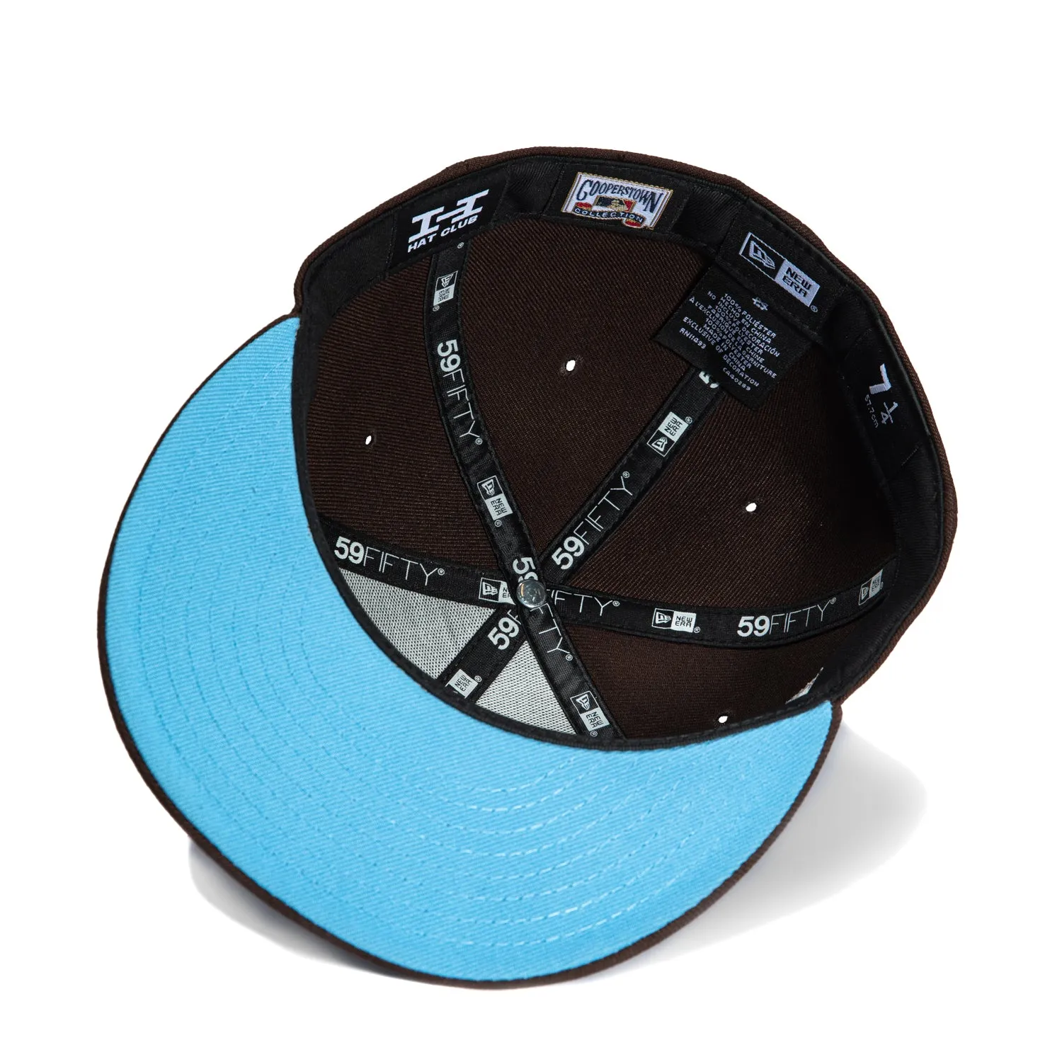 New Era 59Fifty Los Angeles Dodgers 1988 World Series Patch Script Hat - Brown. Neon Blue. Metallic Copper