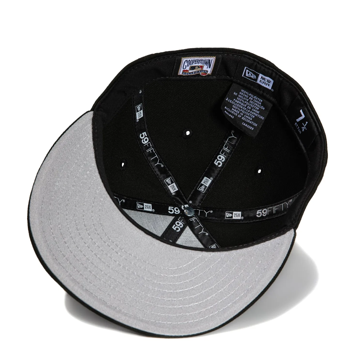New Era 59Fifty Montreal Expos Club Patch Script Hat - Black. Light Blue. Red