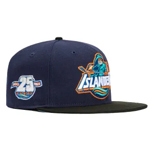 New Era 59Fifty New York Islanders 25th Anniversary Patch Hat - Light Navy. Black