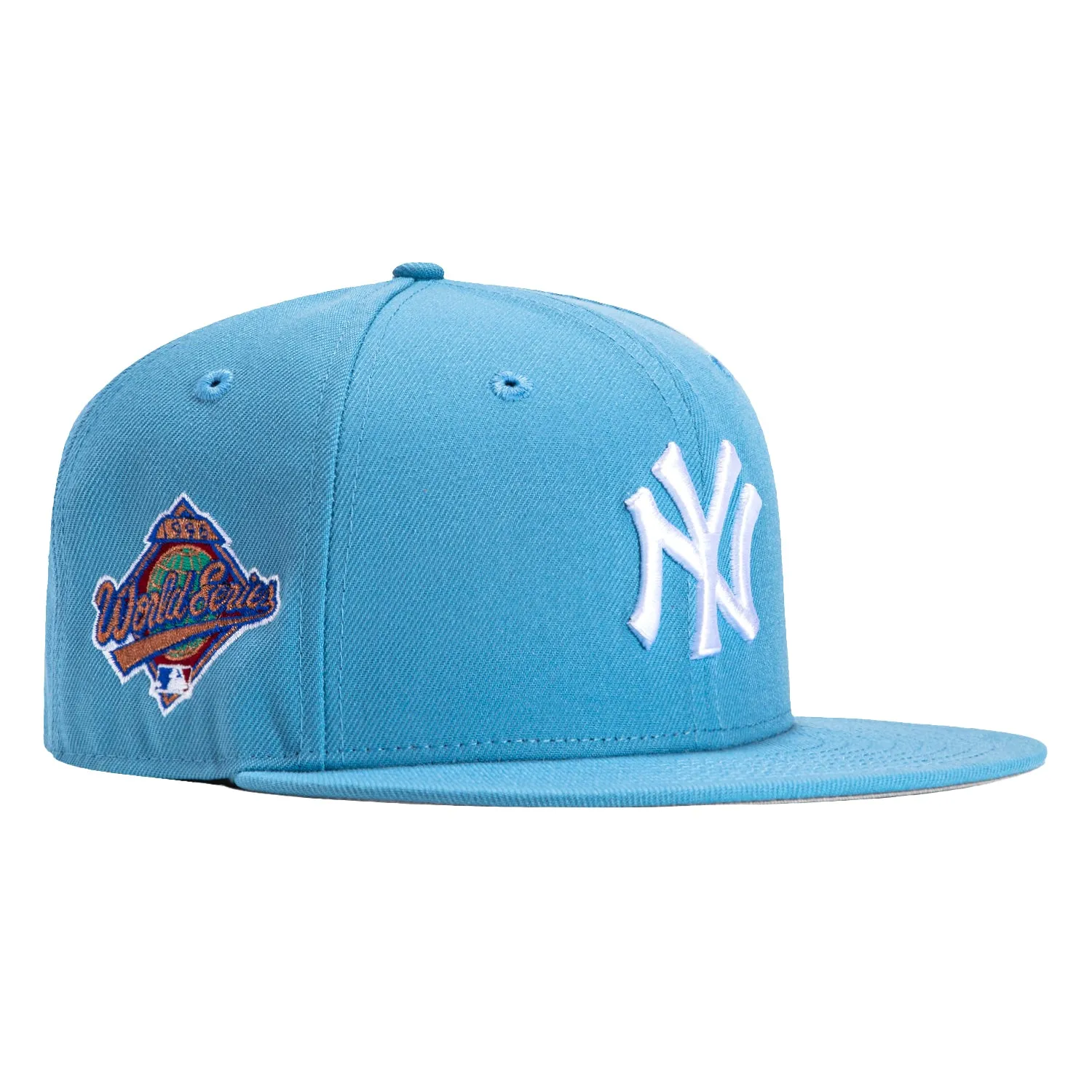 New Era 59Fifty New York Yankees 1996 World Series Patch Hat - Light Blue. White