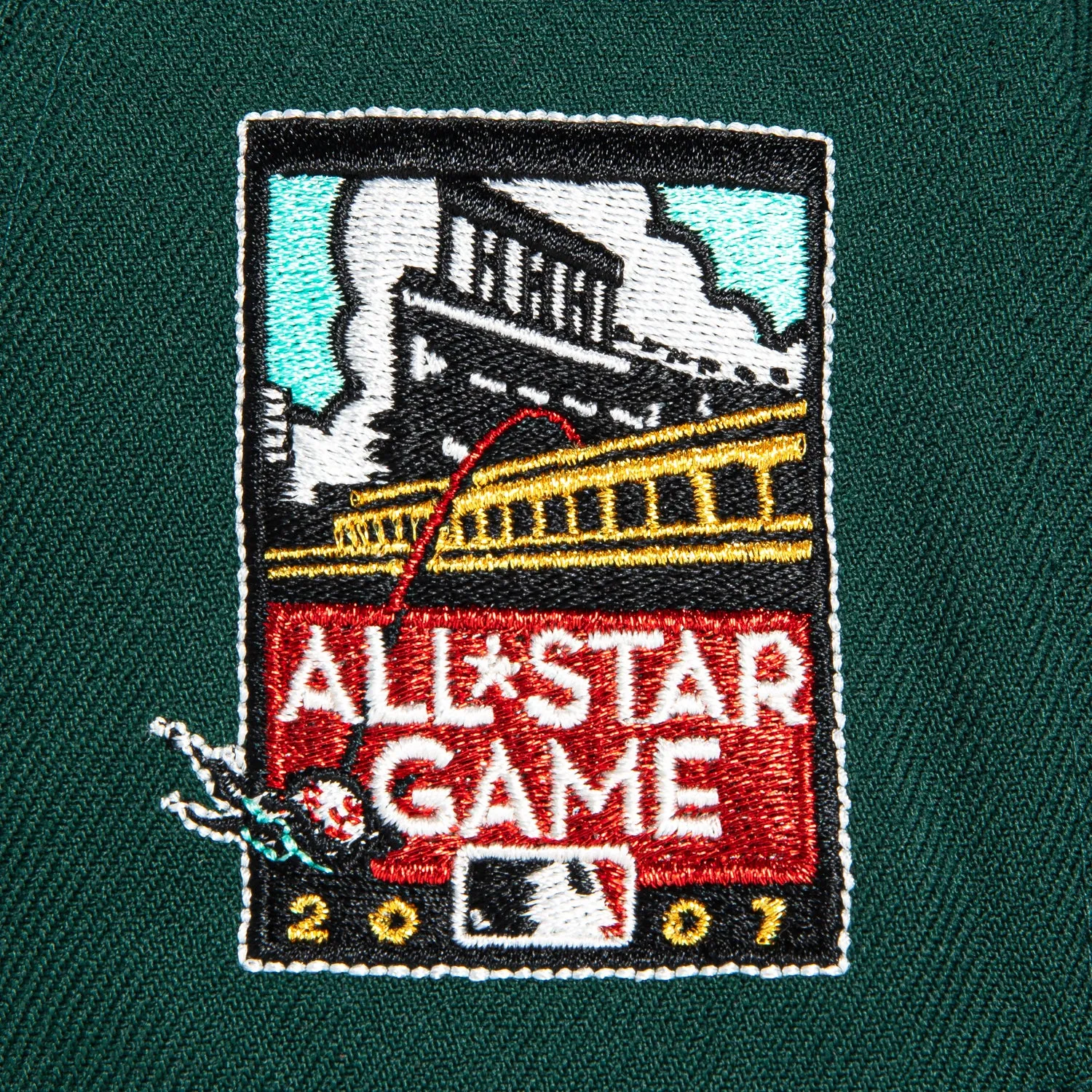 New Era 59Fifty Winter Forest San Francisco Giants 2007 All Star Game Patch Script Hat - Green. Black