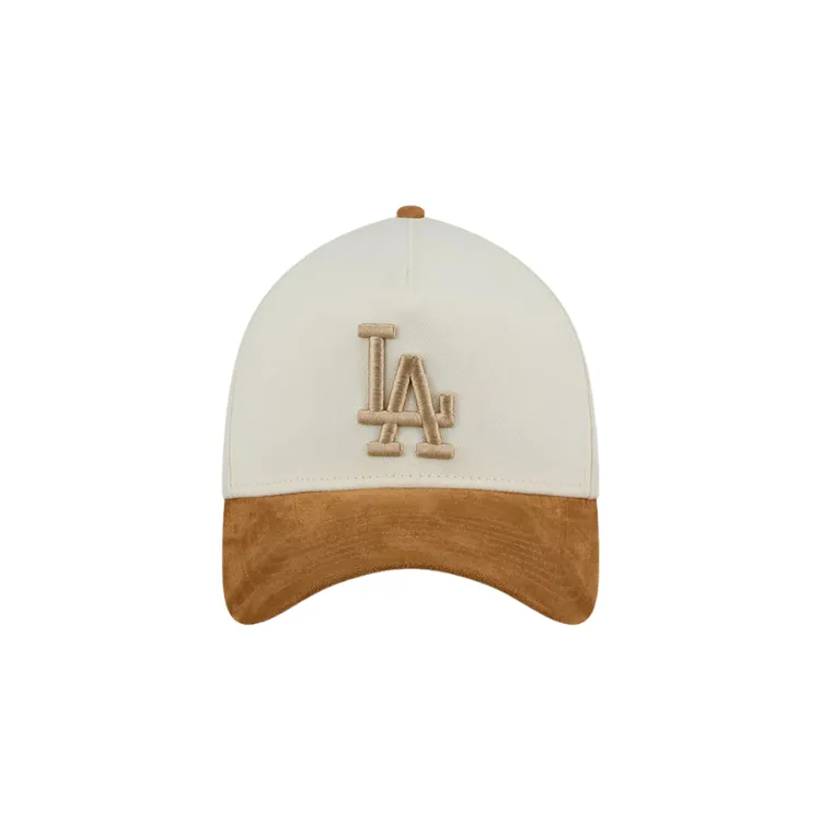 New Era Los Angeles Dodgers 39THIRTY A Frame -  Chrome White/Wheat Suede