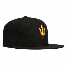 New Era 59Fifty Arizona State University Pitch Fork Hat - Black. Gold. Maroon