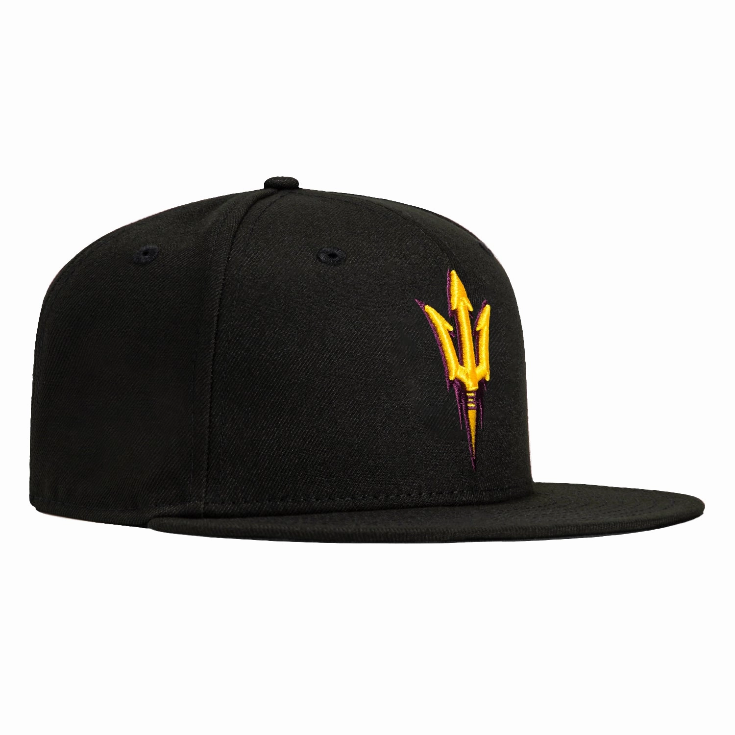 New Era 59Fifty Arizona State University Pitch Fork Hat - Black. Gold. Maroon
